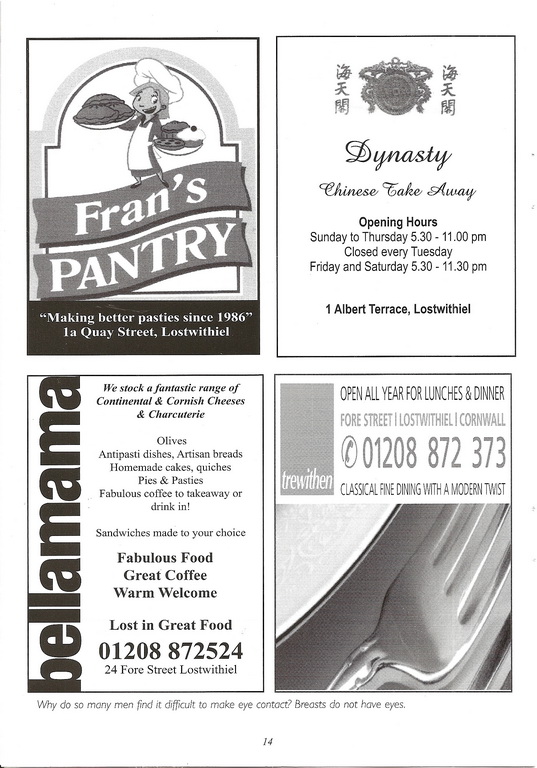 9th (2012) Lostwithiel Charity Beer Festival Programme